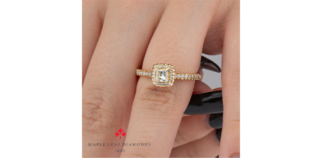 14k Maple Leaf Diamonds Eternal Flames Engagement Ring,