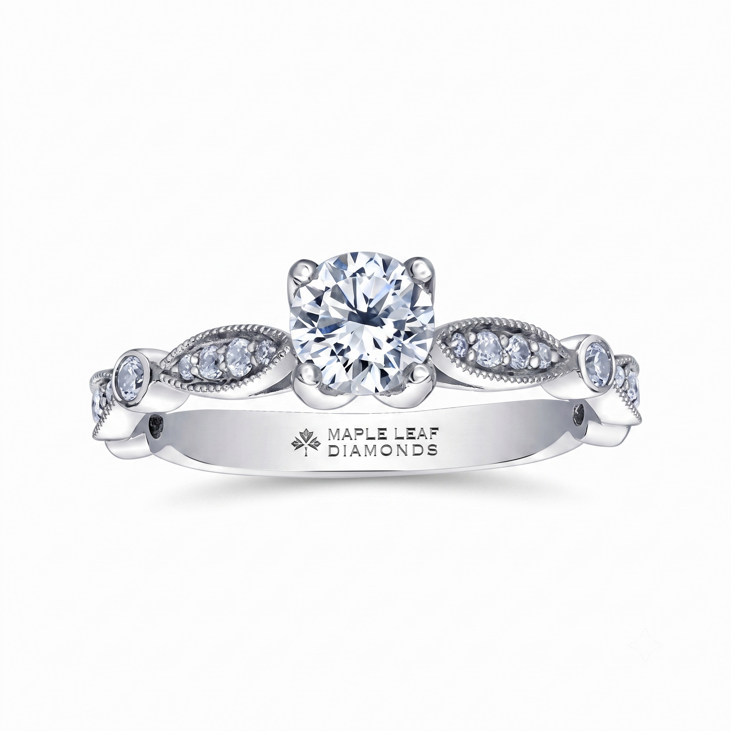 Maple Leaf Diamonds Vintage Inspired 0.50 CT Canadian Diamond Ring