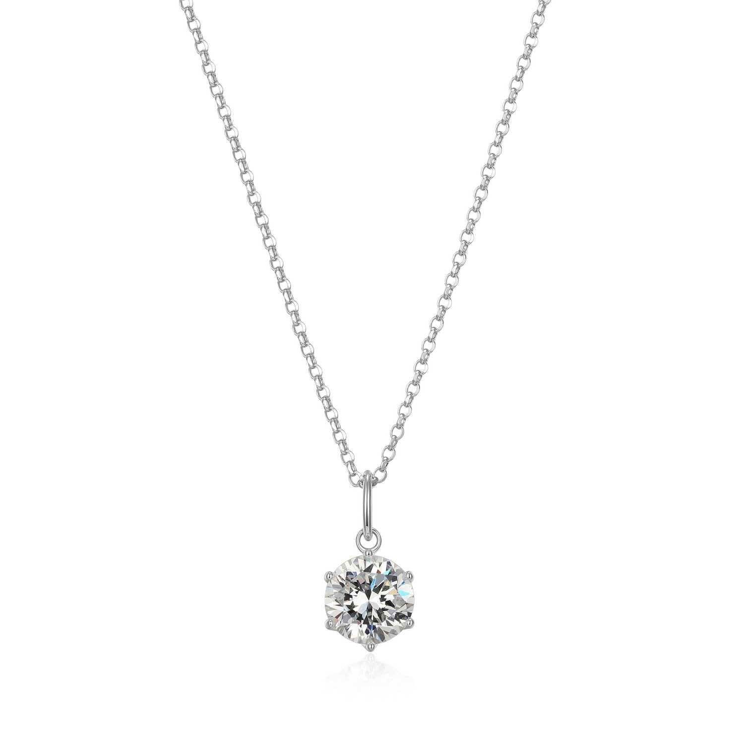 7.5mm Diamondlite CZ Solitaire Pendant.
