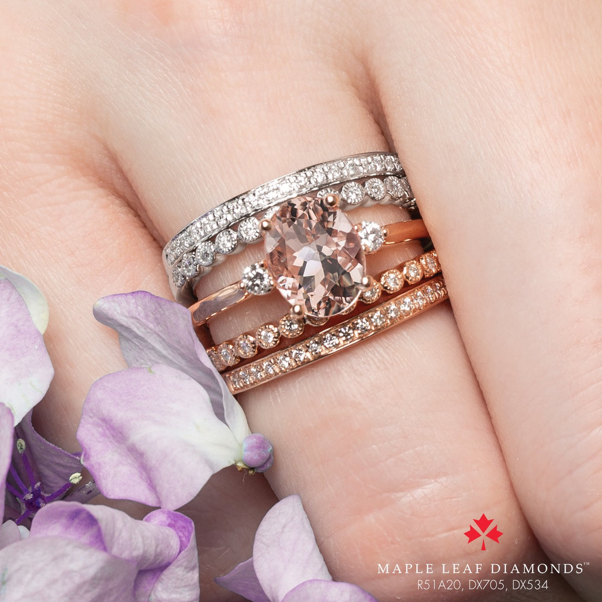 10 Karat rose gold diamond ban
