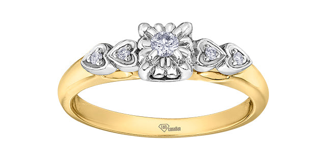 10k Heart Engagement Ring,