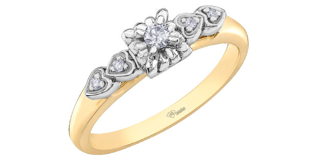 10k Heart Engagement Ring,