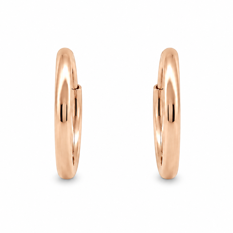 10K Rose Gold Sleep Hoop Earrings