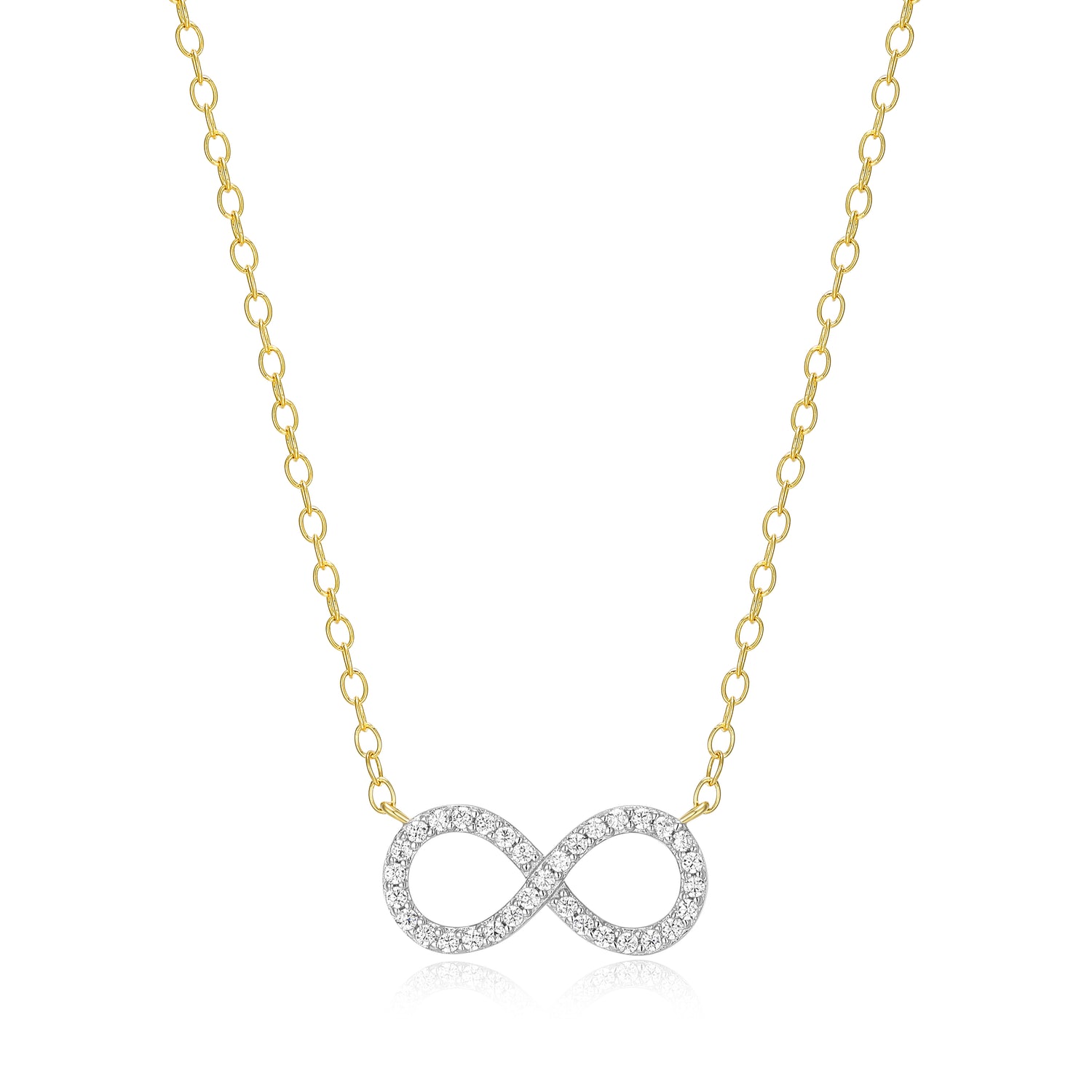 18k Gold-Plated Sterling Silver Infinity Lab-Created Diamond Necklace