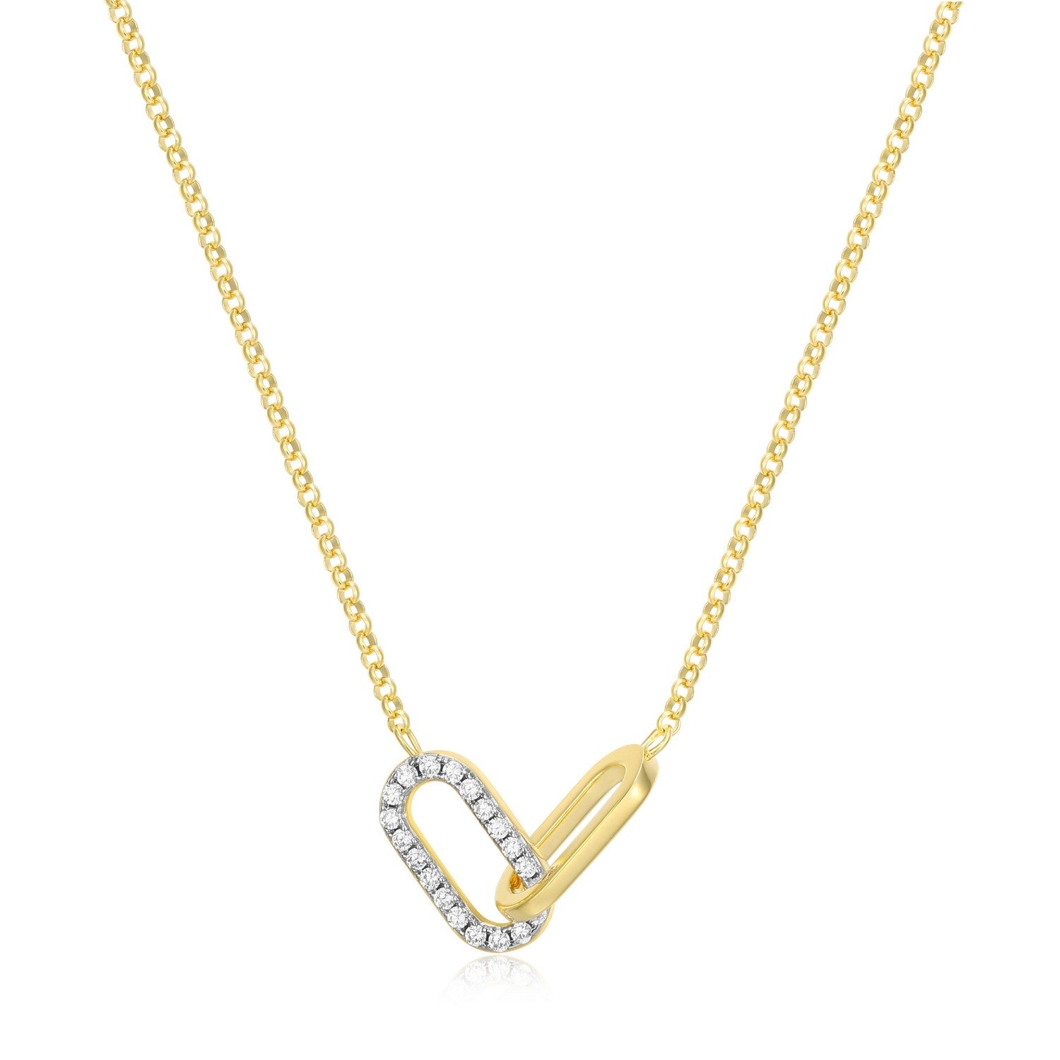 Lab-Grown Diamond Interlocking Paperclip Necklace