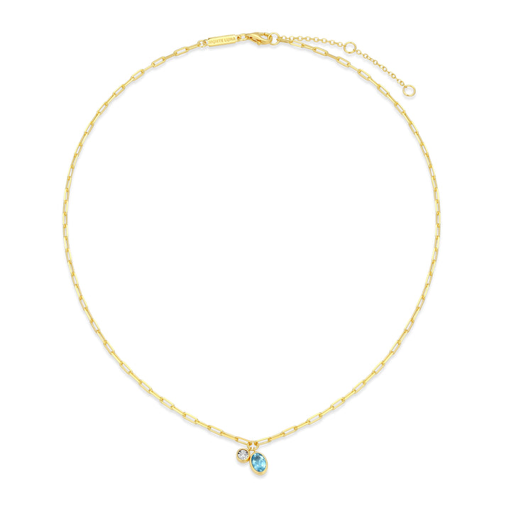 "M" December birthstone, gold-