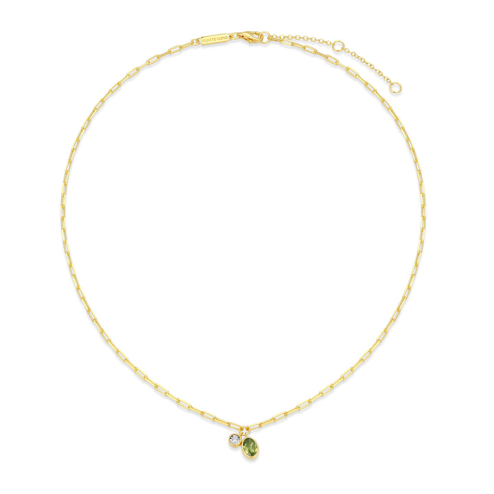 "M" August birthstone, gold-pl