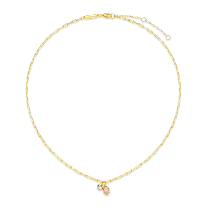 "M" October birthstone, gold-p