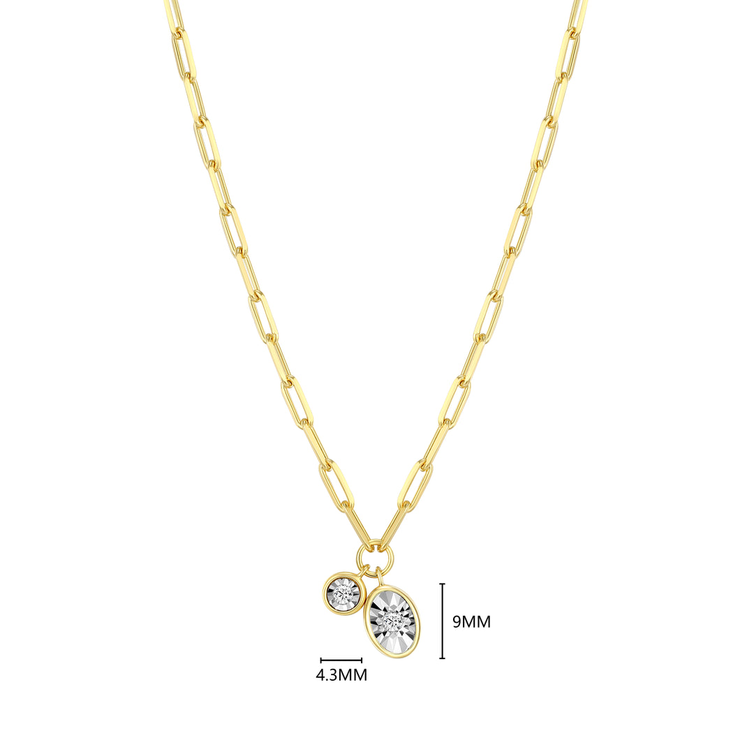 "M" April birthstone, gold-pla
