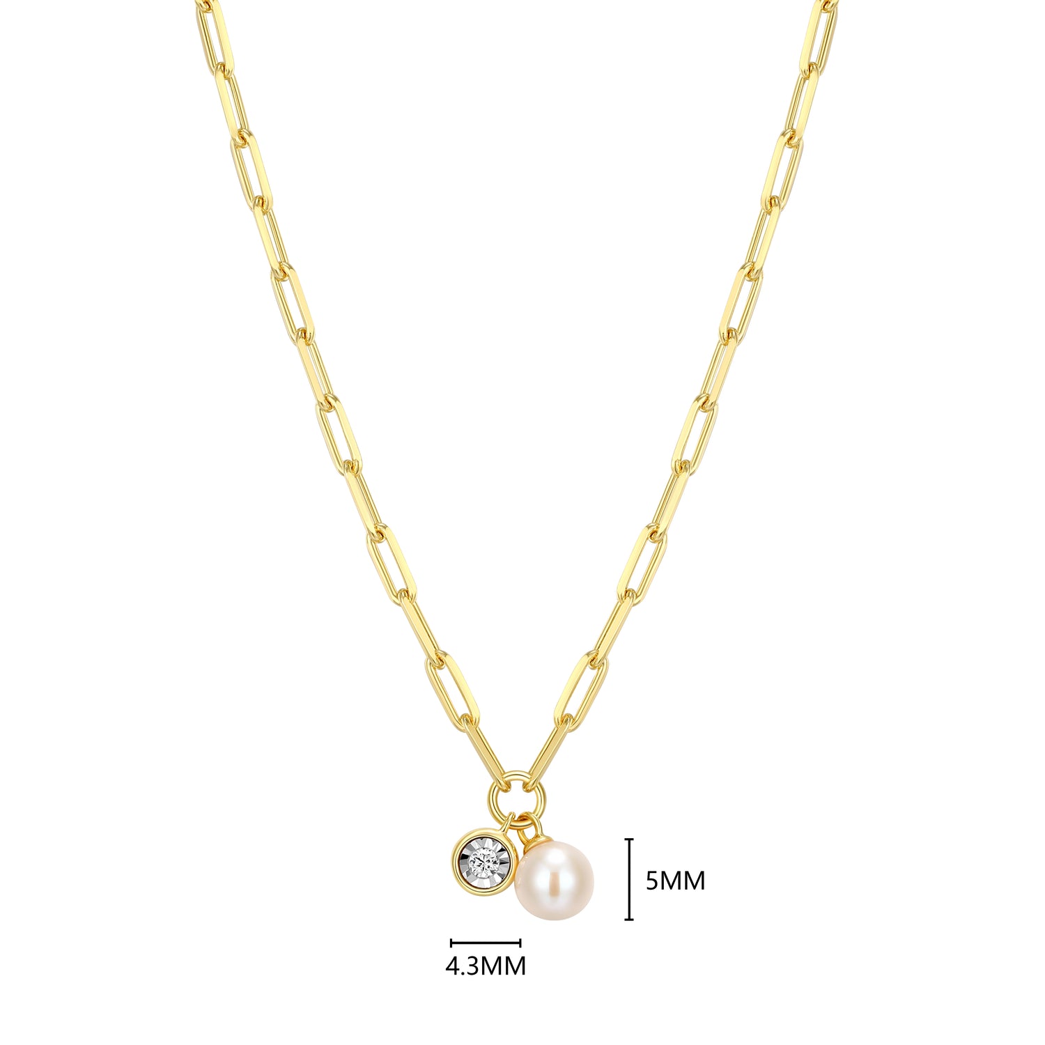 "M" June birthstone, gold-plat