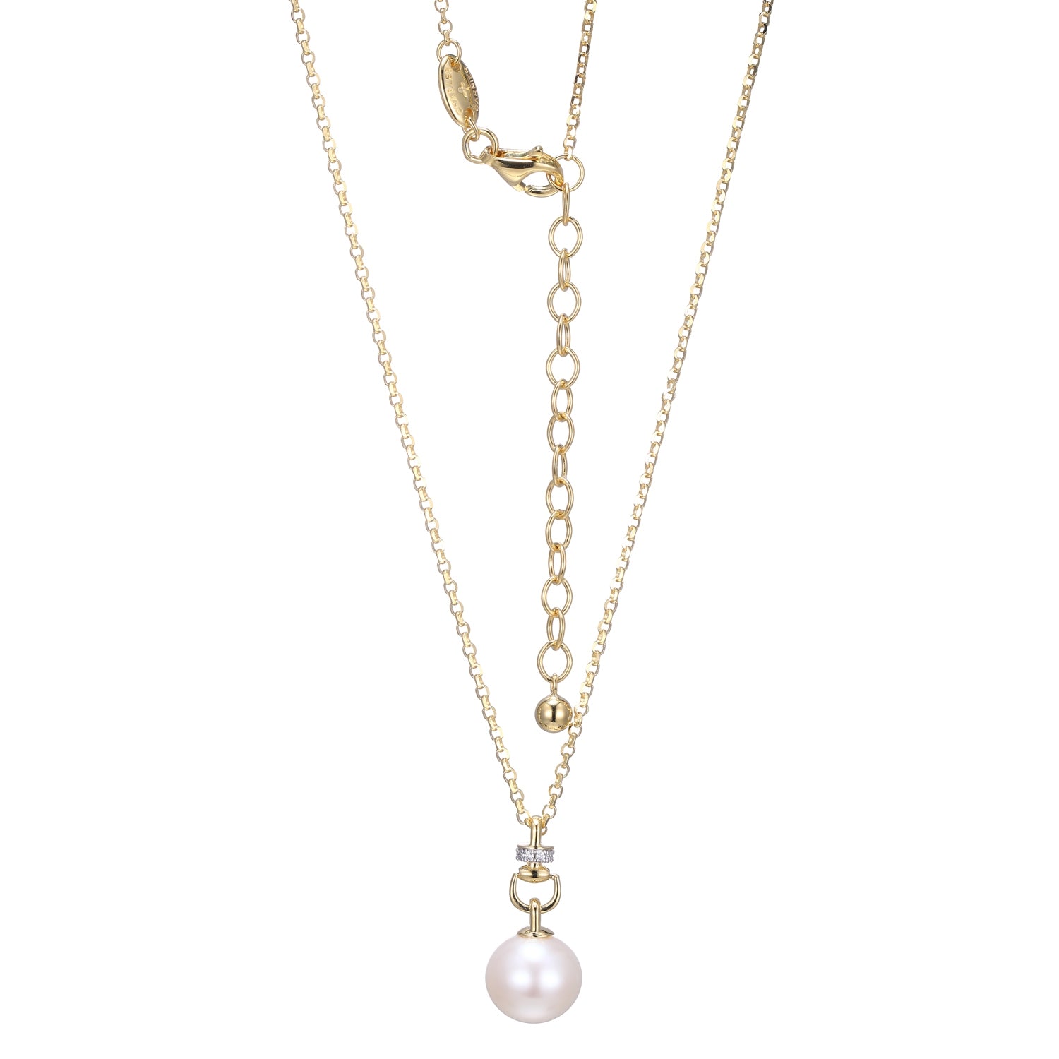 "Venus" 9.5MM Genuine Pearl Drop Necklace