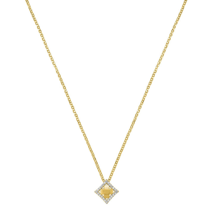 Charles Garnier "Bliss" Stacking Clover Pendant - 17-19" Gold-Plated Silver