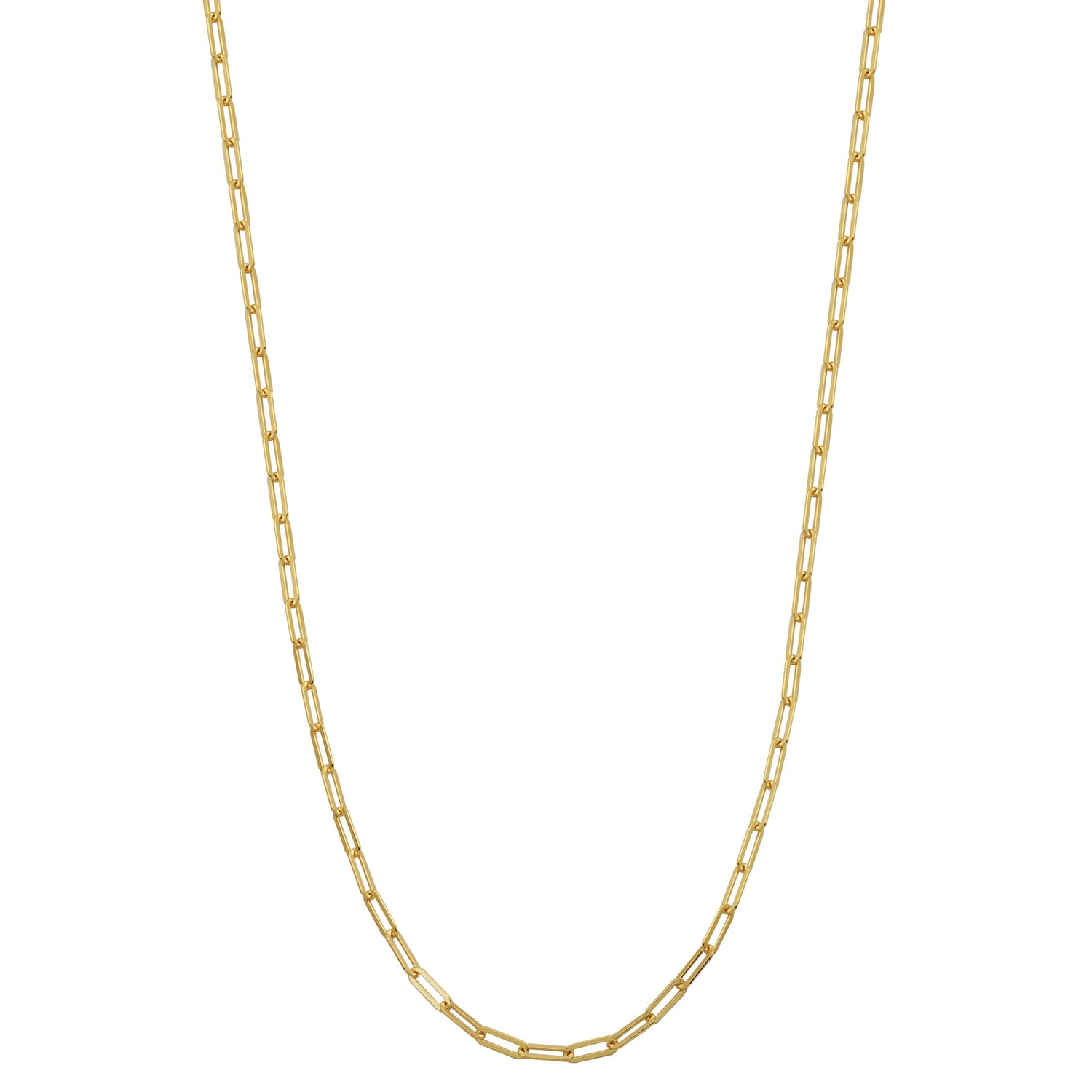 Gold-Plated Sterling Silver 3.2mm Paperclip Link Chain – 24"