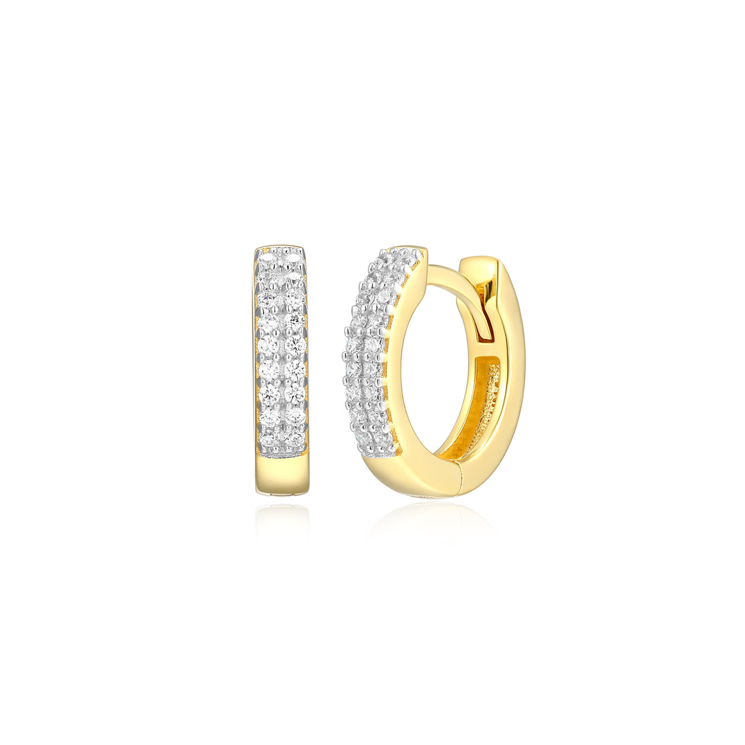 Double Row Huggie Earrings