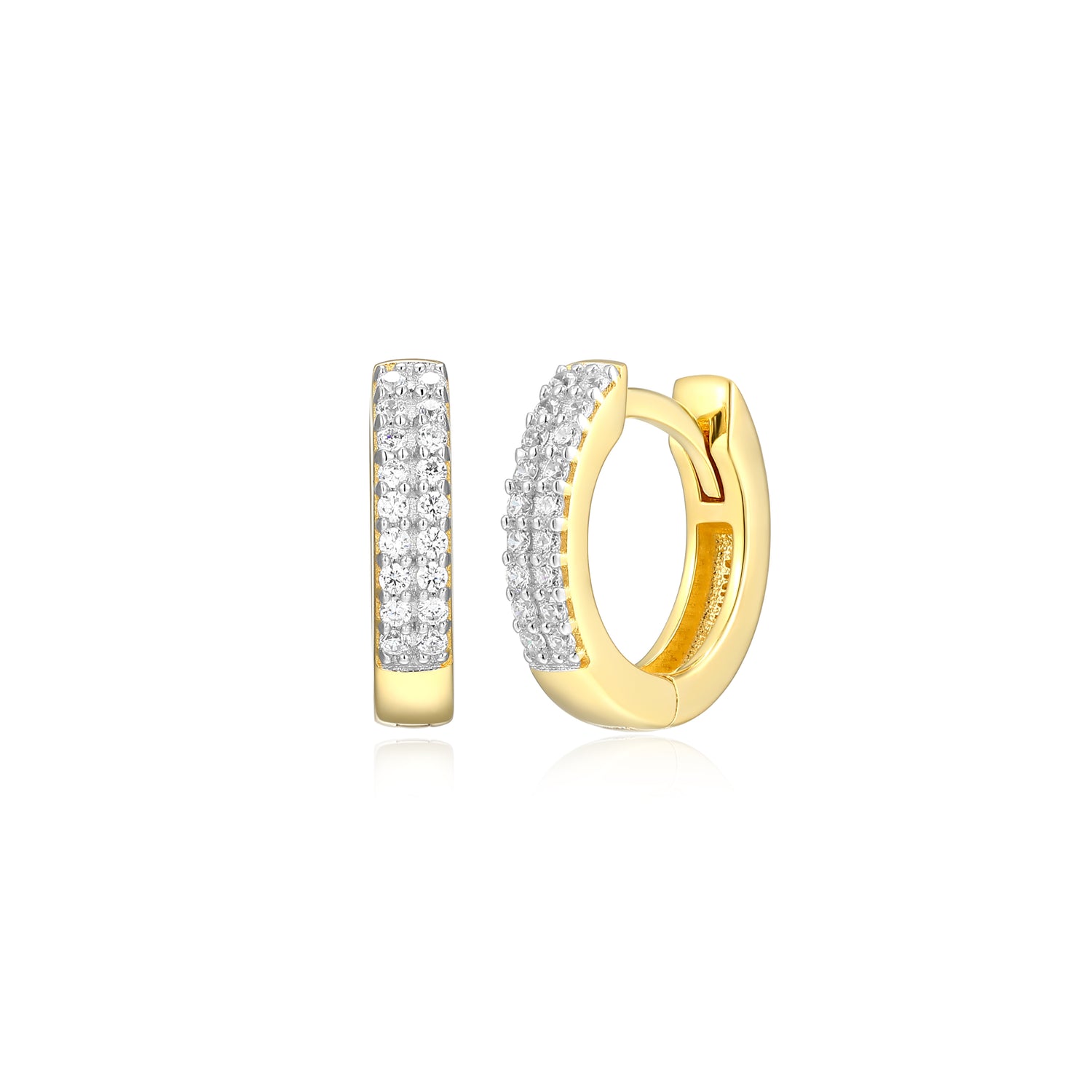 Double Row Huggie Earrings