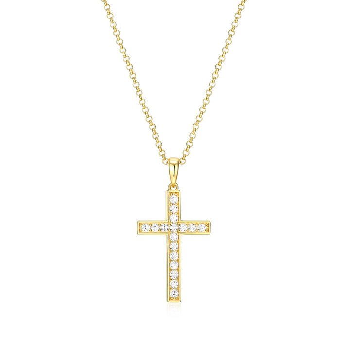 Gleam Cross Pendant in Gold-Plated Sterling Silver by Charles Garnier