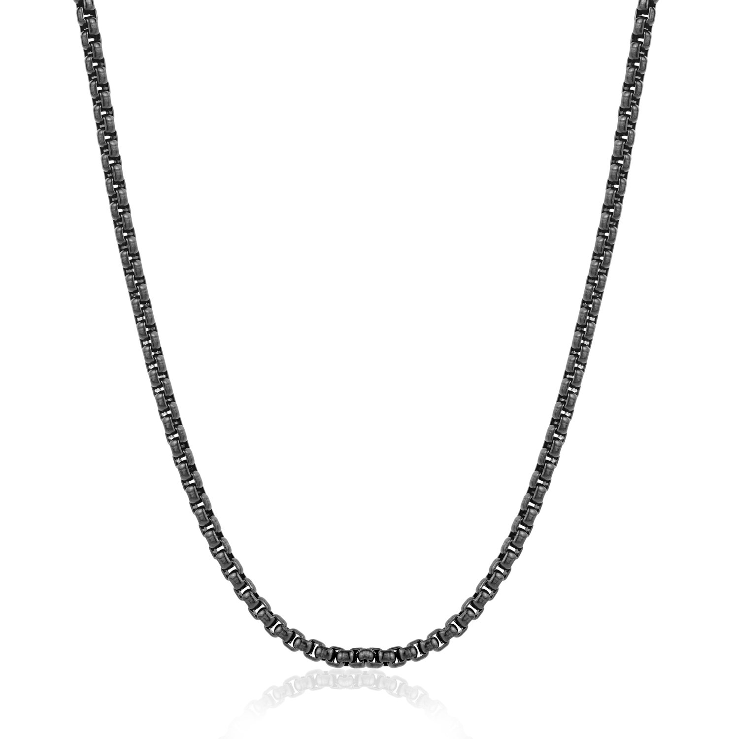 Italgem Black Round Box Chain, 20"