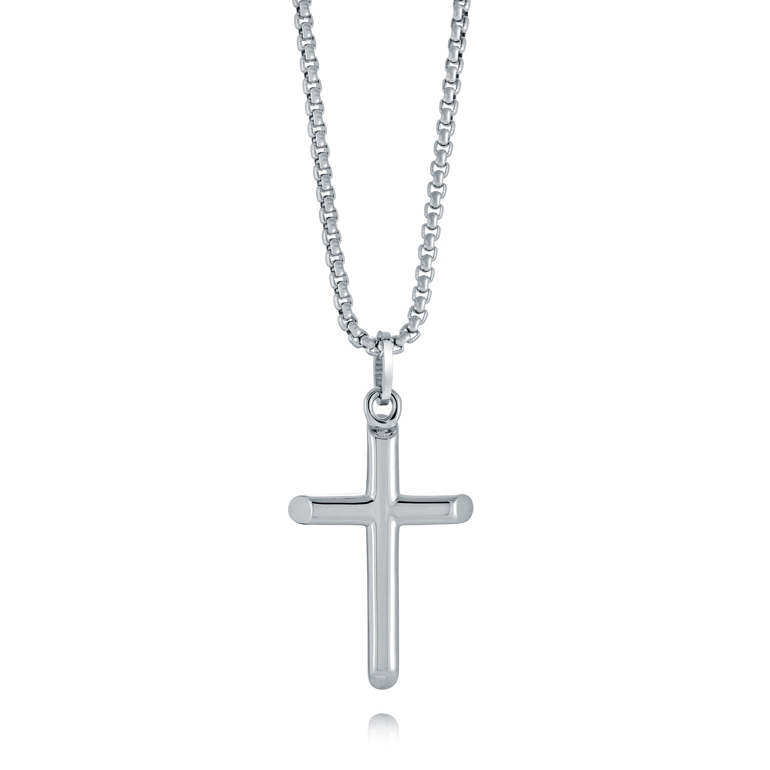Italgem Steel Polished Cross Necklace