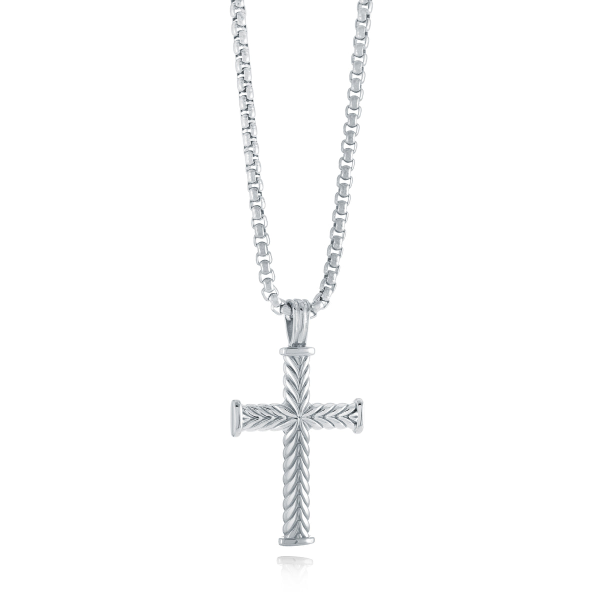 Polished Chevron Cross Pendant