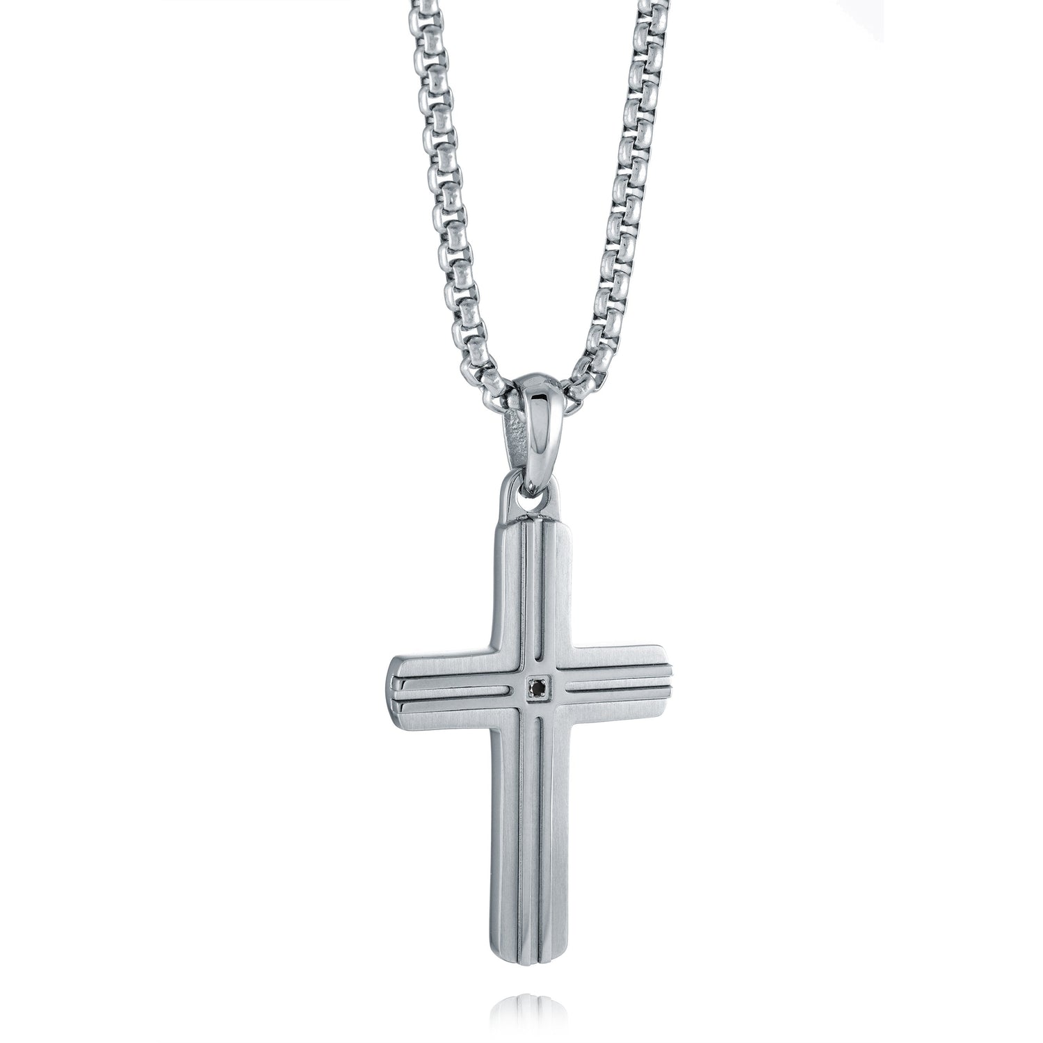 Groove Pattern 40MM Cross Pendant