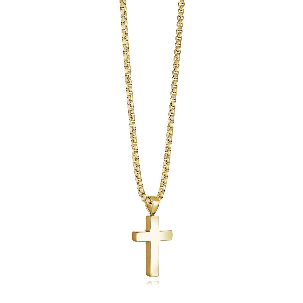 Italgem Gold IP Stainless Steel Cross Pendant Necklace