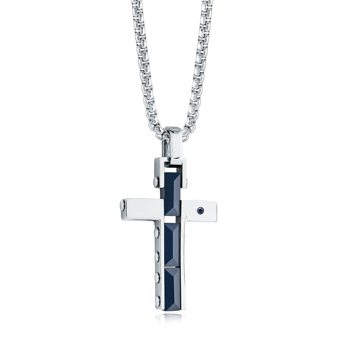 Jr. Collection Blue Ceramic Cross Pendant
