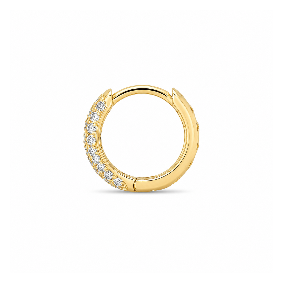 Thrre Row Cubic Zirconia Huggie Hoop Earrings