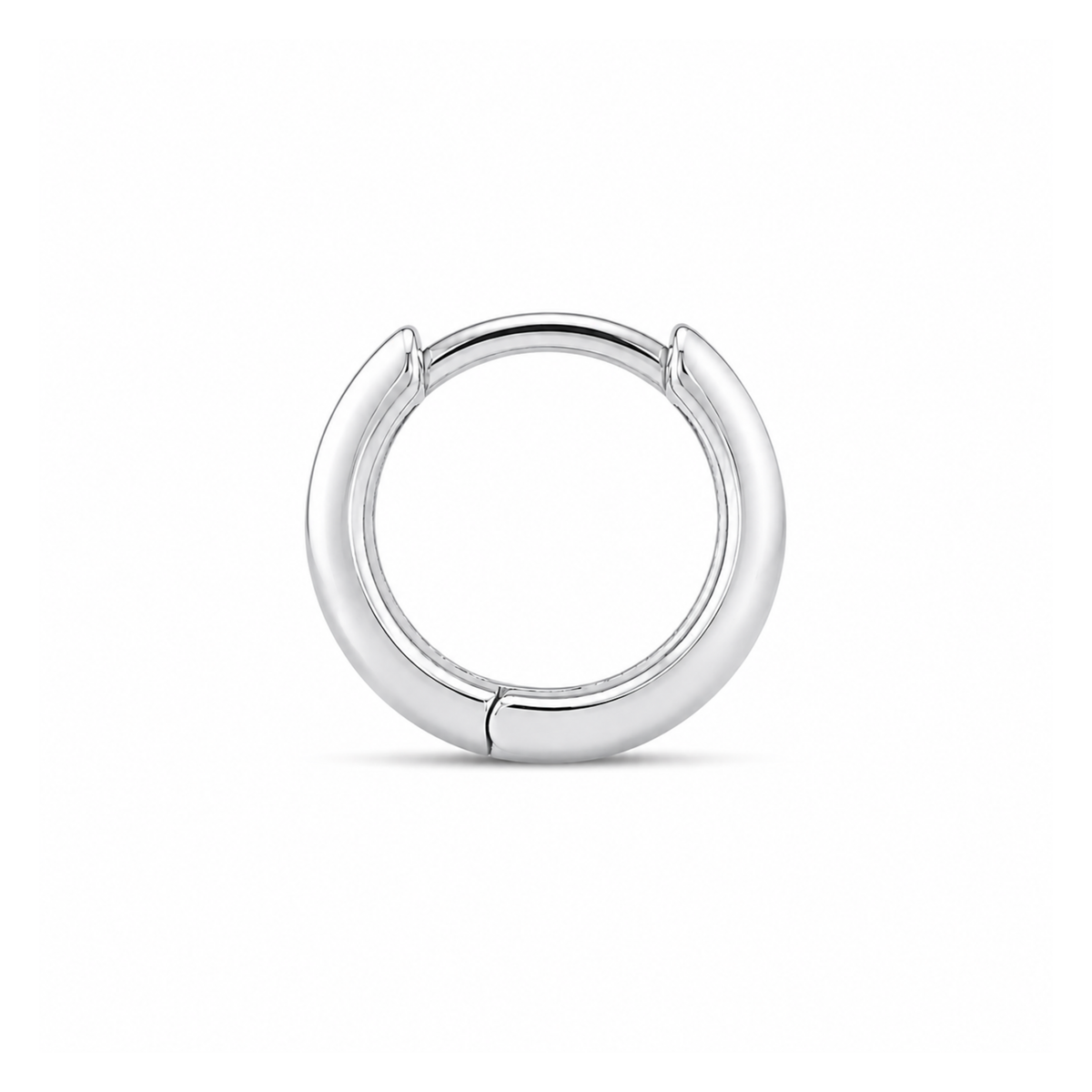 High Polish 11mm Huggie Hoop Earrings, Sterling Silver