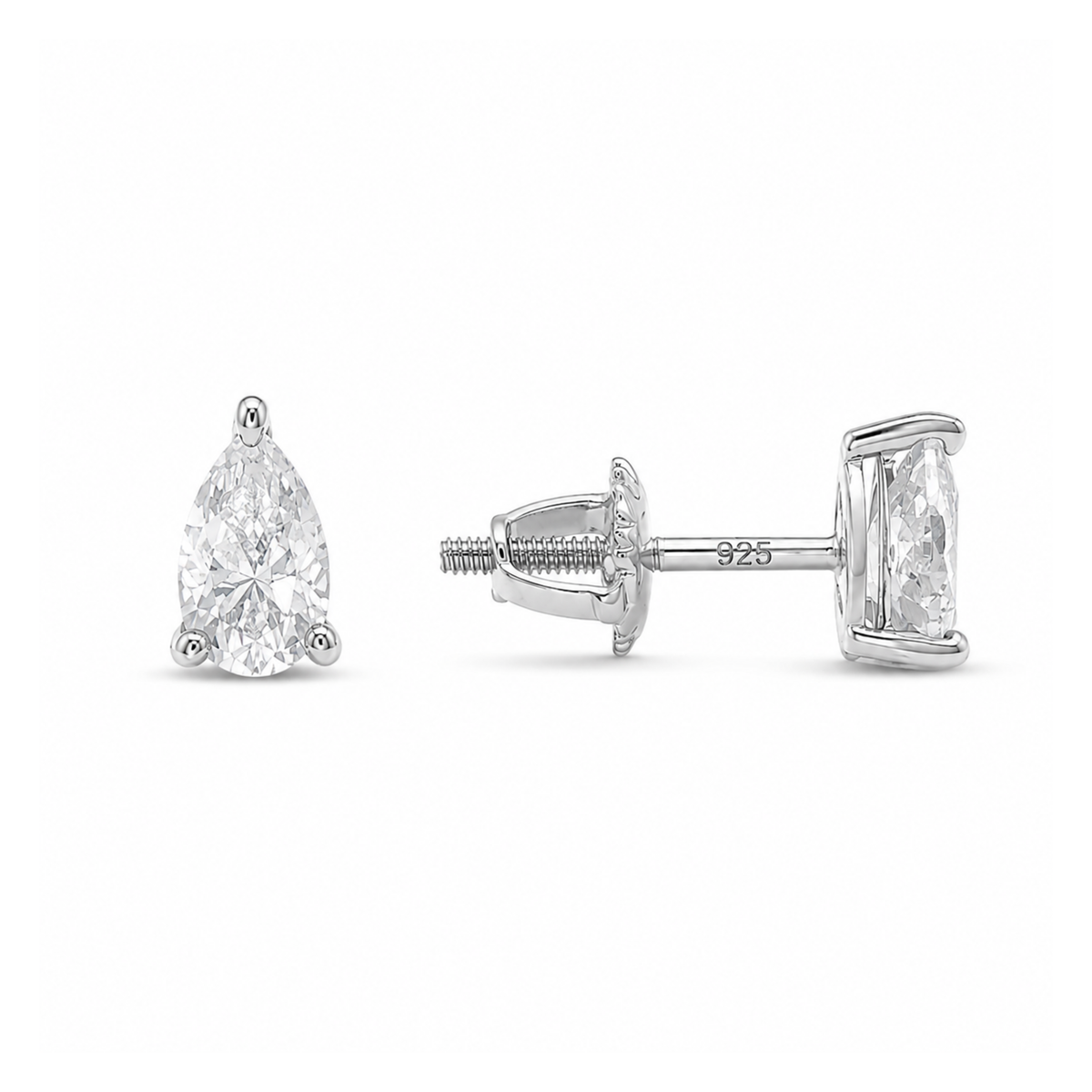 Pear Cut Moissanite Stud Earrings
