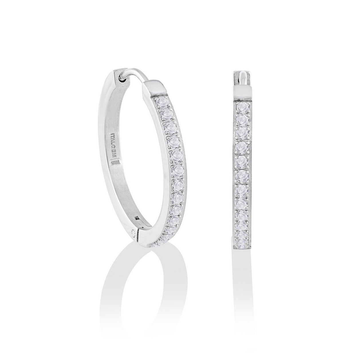 22MM CZ Hoop Earrings