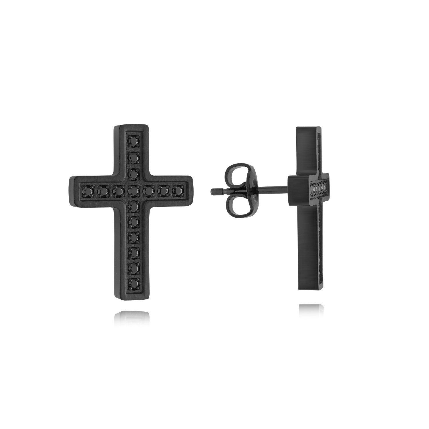 Italgem Steel Cross Earrings