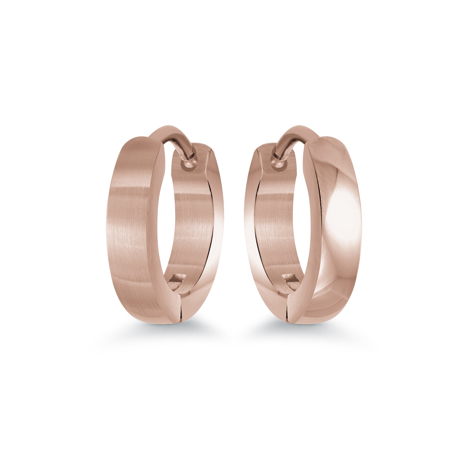 Veloria Childrens Rose Gold IP Stainless Steel 2mm Mini Huggie Earrings