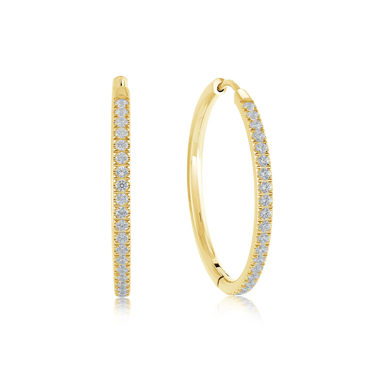 Italgem White CZ Eternity Hoop Earrings.
