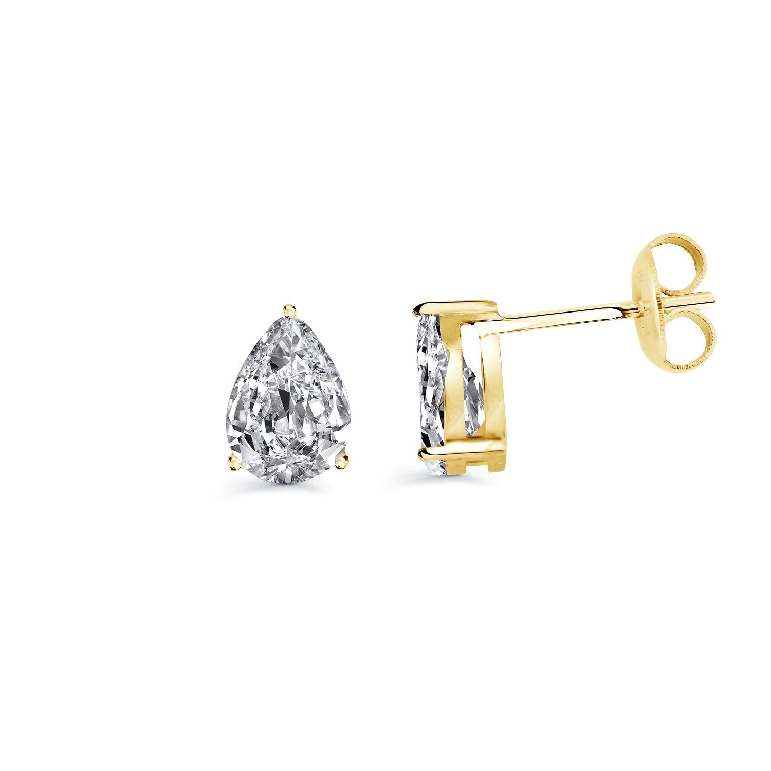 Italgem Steel 8mm Pear CZ studs
