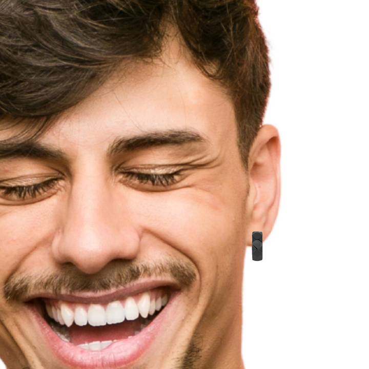 Black IP Faceted Huggie Hoop Earrings