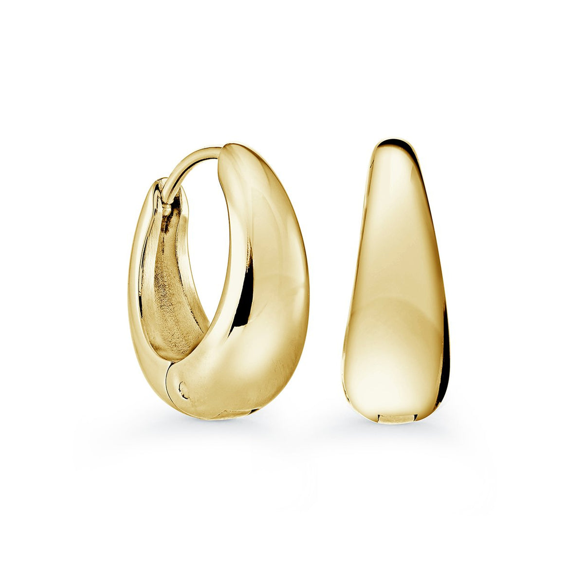 Stainless Steel Graduated Huggie Earrings