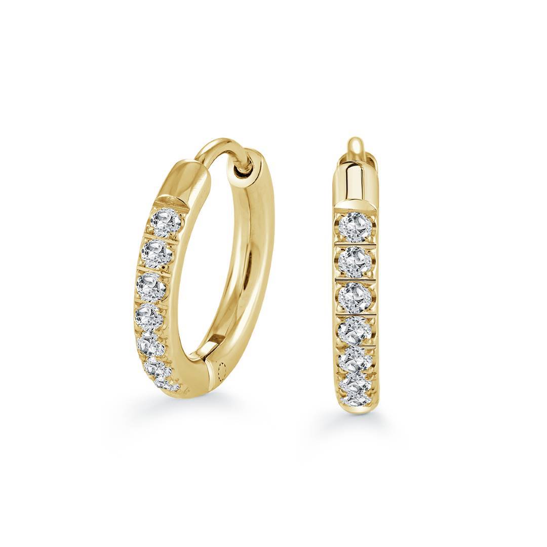 Children’s Gold IP 14mm CZ Huggie Earrings