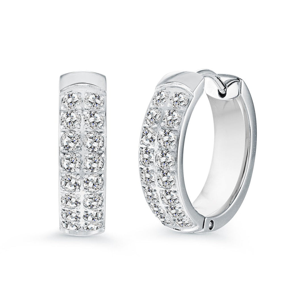 Stainless Steel CZ 15MM Hoop