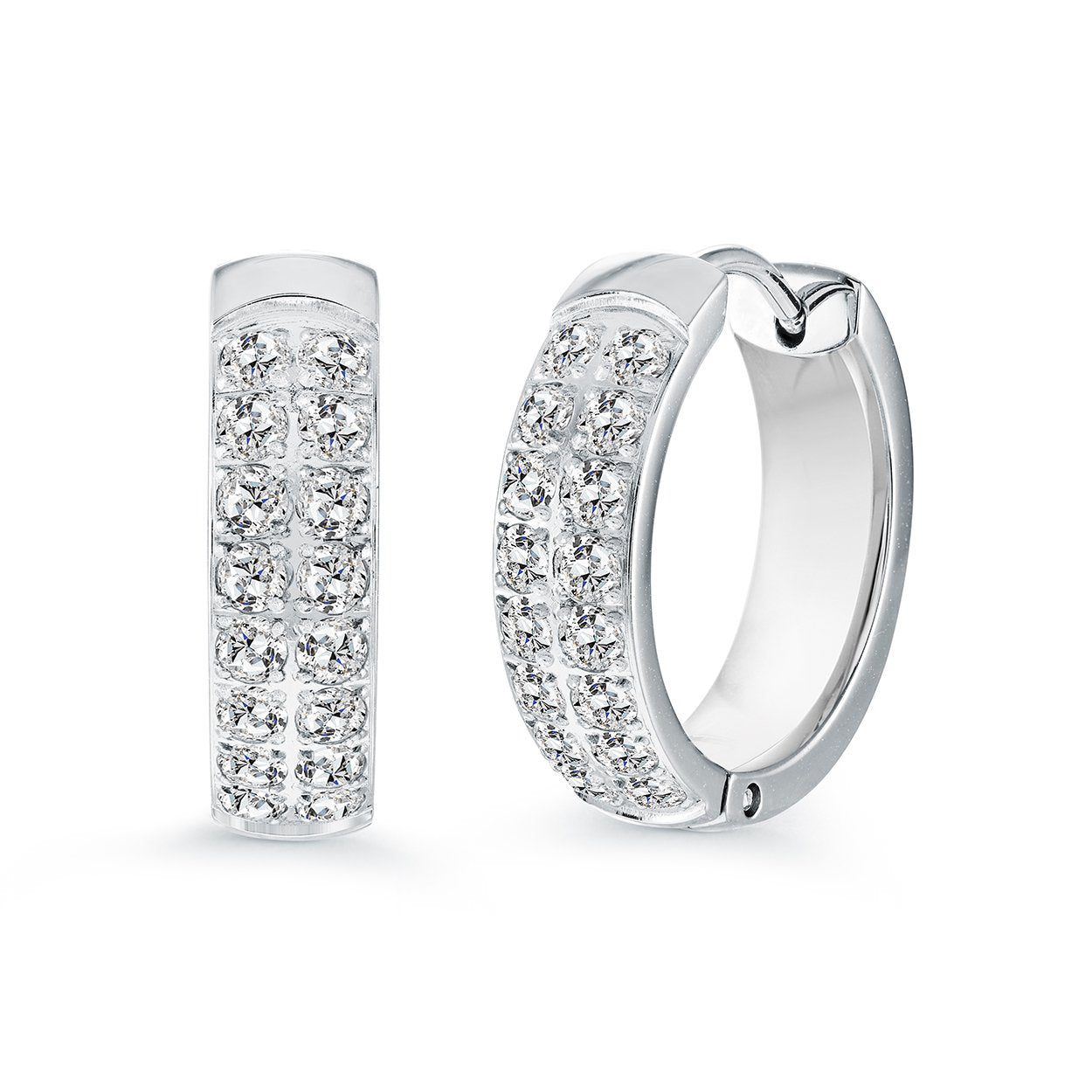 Stainless Steel CZ 15MM Hoop