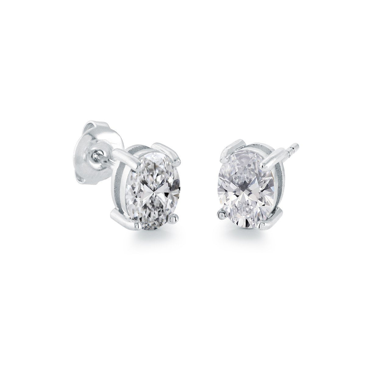 6MM Oval CZ Stud Earrings
