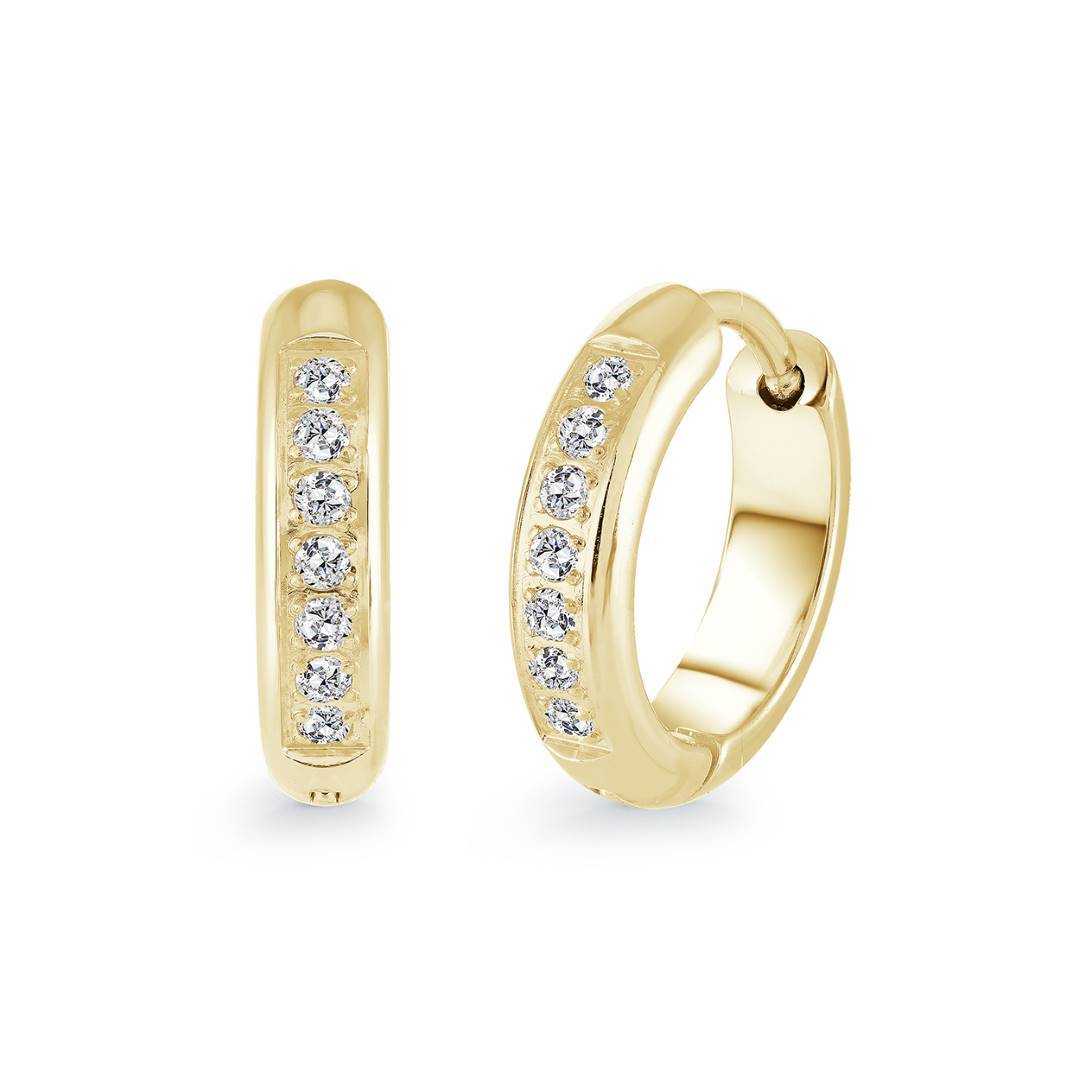 Childrens Gold IP Stainless Steel Petite Huggie Hoops