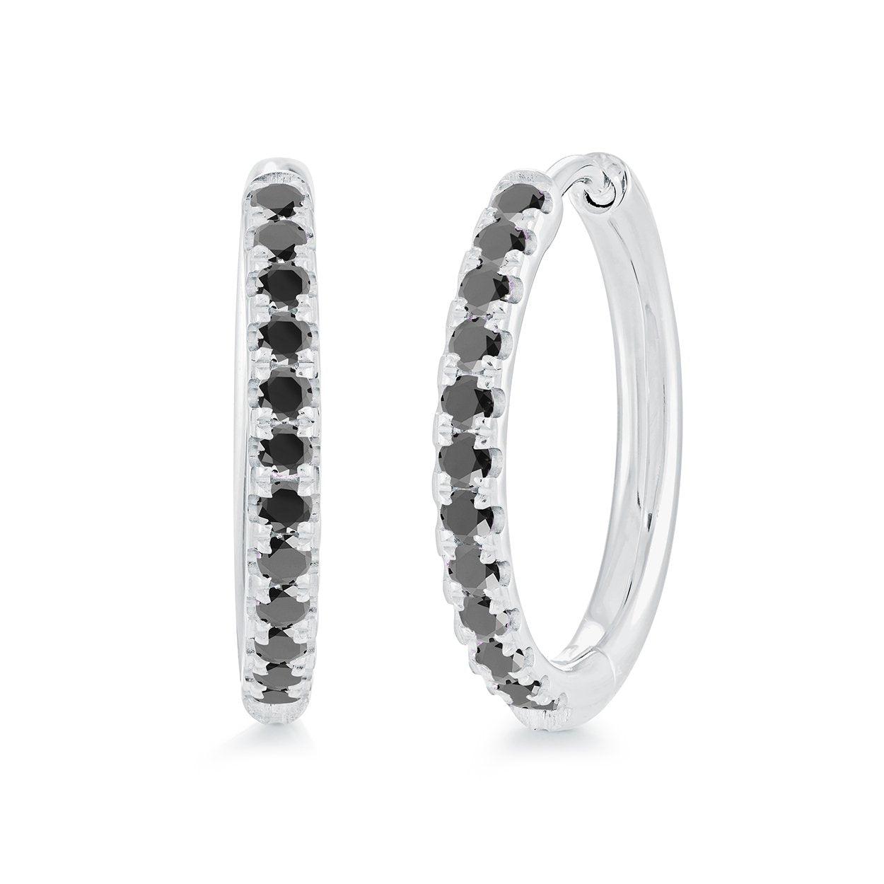 Veloria Black Cubic Zirconia Hoop Earrings