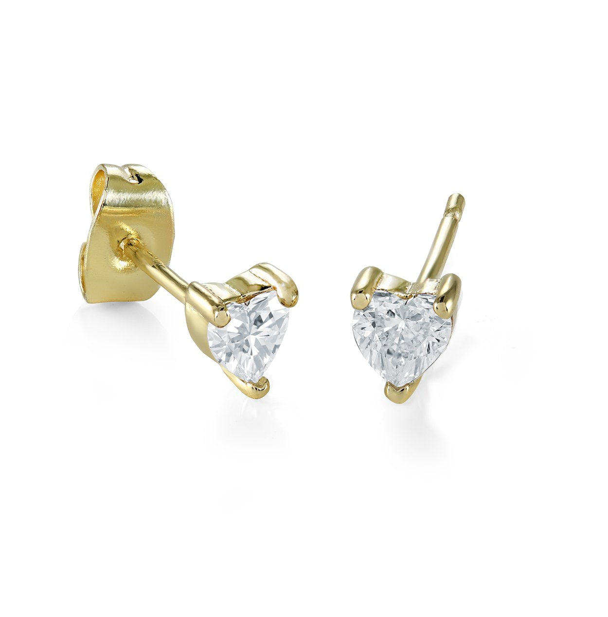 Children’s Gold IP CZ Heart Stud Earrings