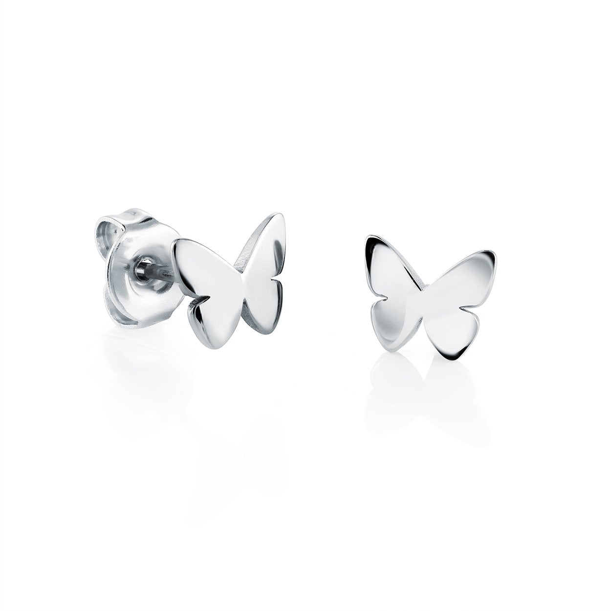 Childrens Stainless Steel Tiny Butterfly Stud Earrings