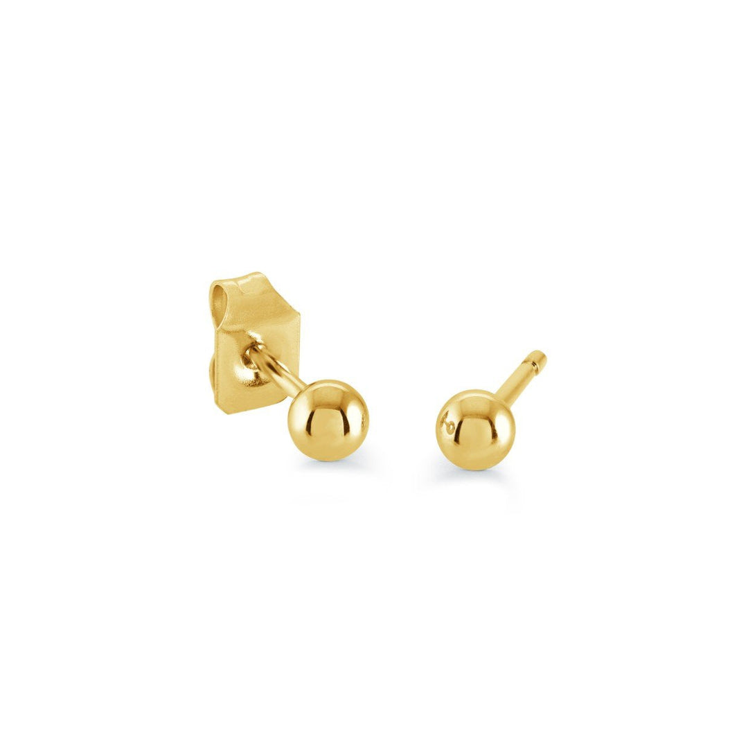 Gold IP Stainless Steel 3mm Ball Stud Earrings