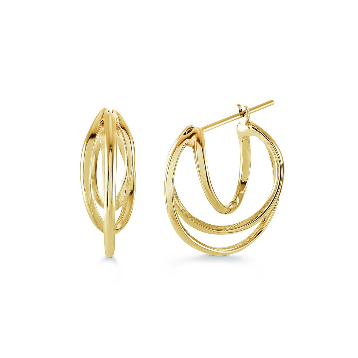 Triple Hoop 20mm GP Stainless Steel Earrings