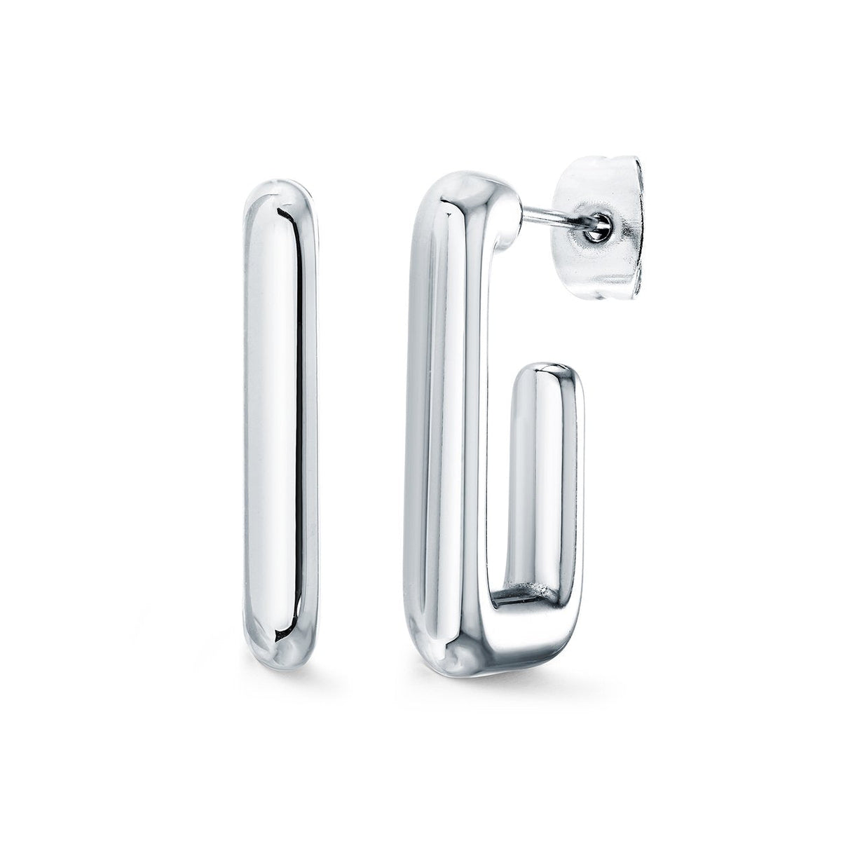 'J' Stud Hoop Earrings