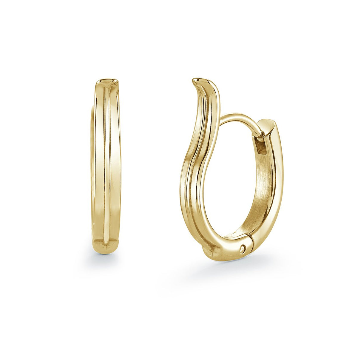 15mm Swoop Huggie Hoop Earrings