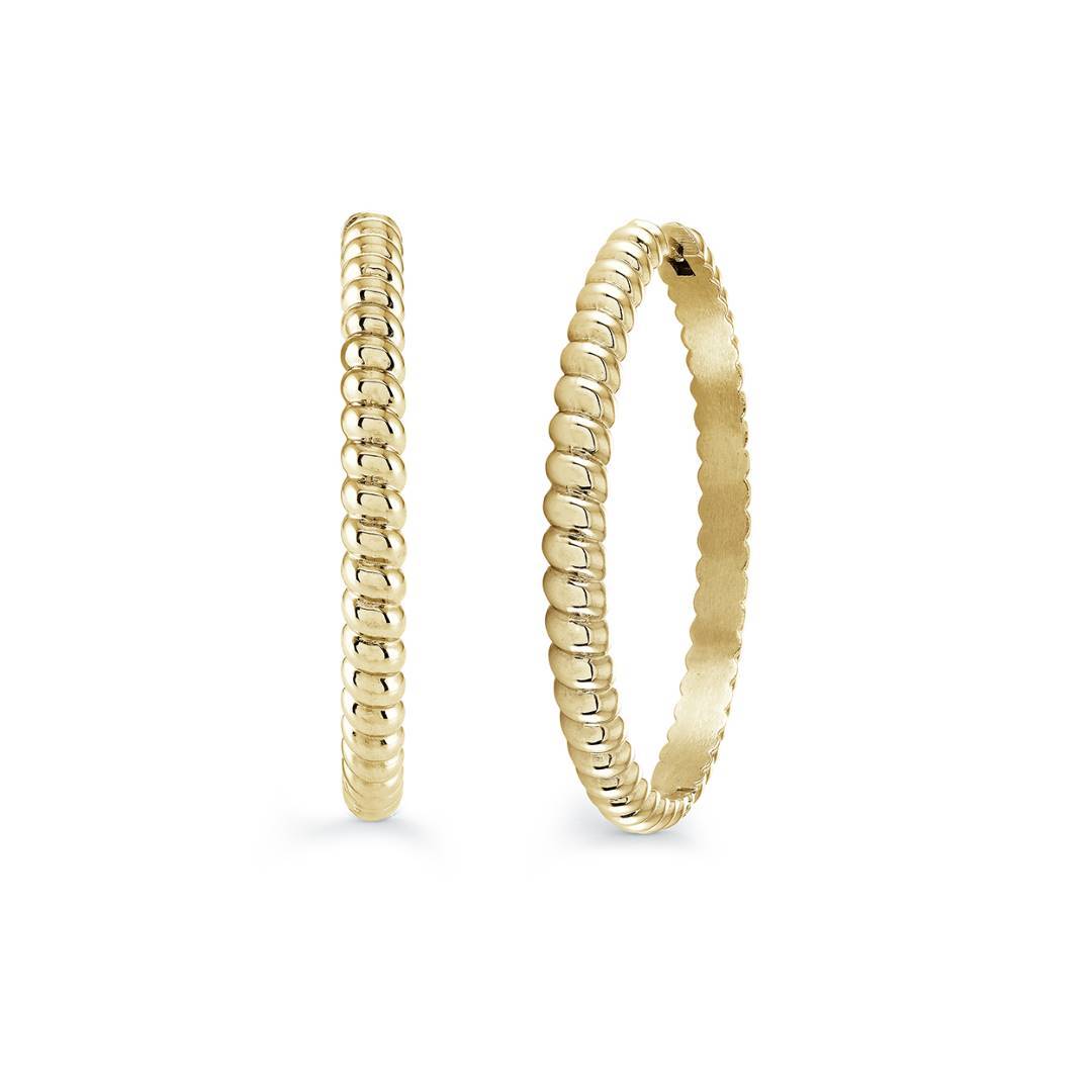 39mm Twist Gold-plated Hoop Earrings