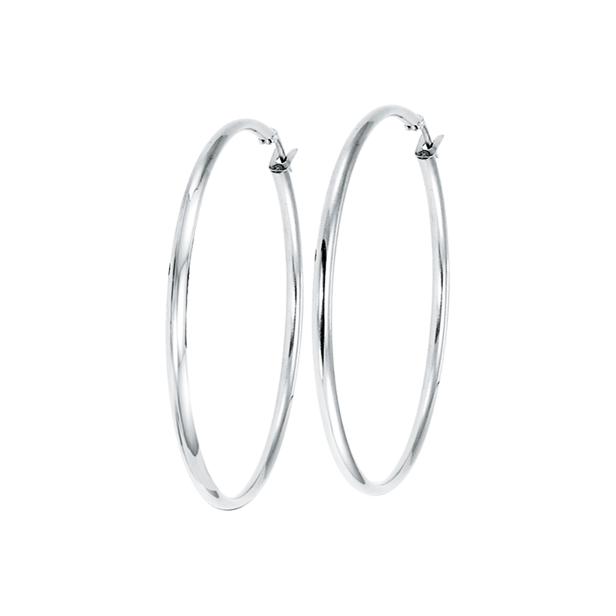 Stainless Steel 60mm Round Hoop Earrings